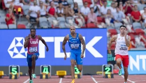 Dominik Kopeć w półfinale MŚ, ale na stadionie. A obok niego giganci: Noah Lyles i Marcell Jacobs