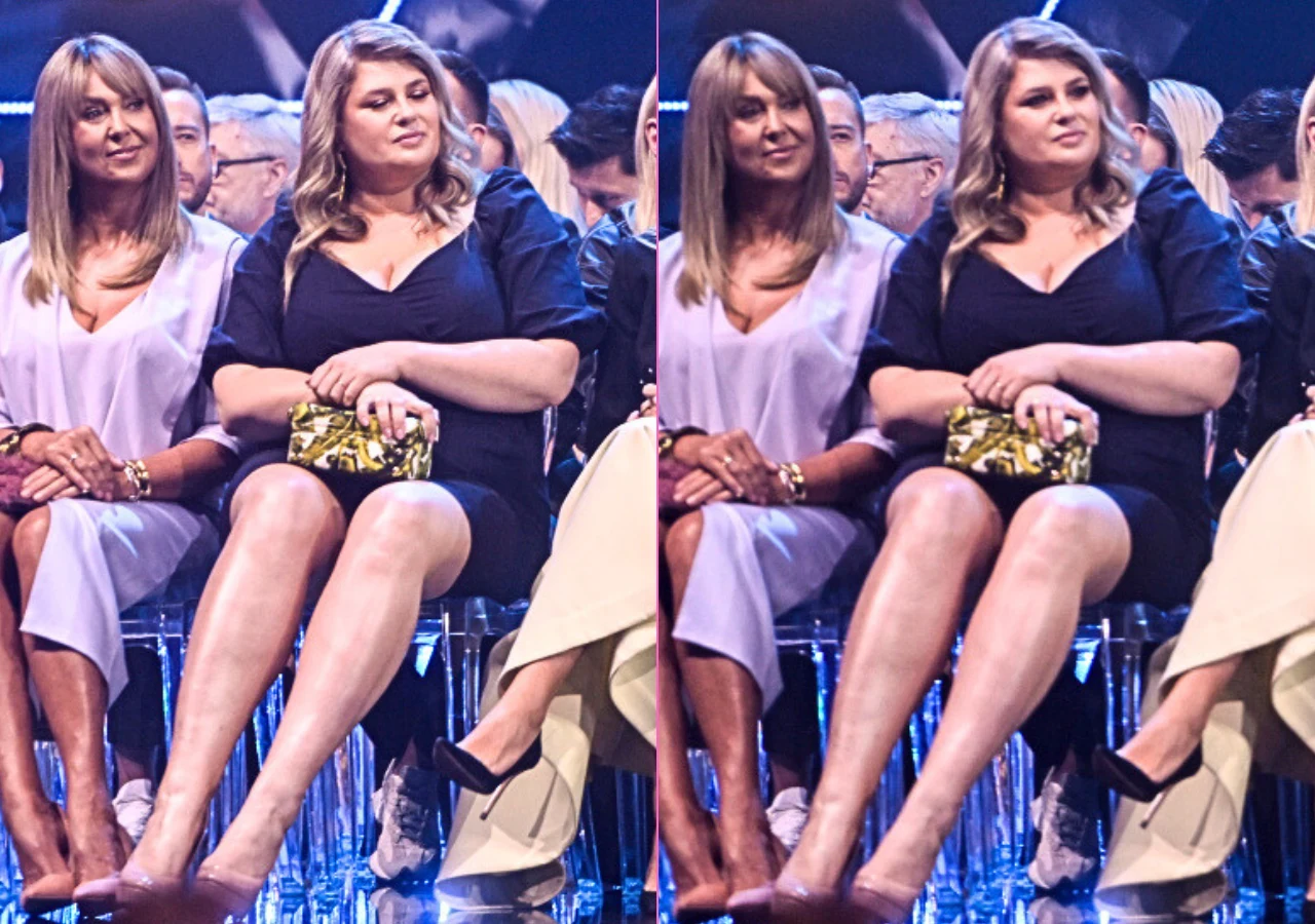 Elżbieta Romanowska. Z lewej strony Ewa Wachowicz