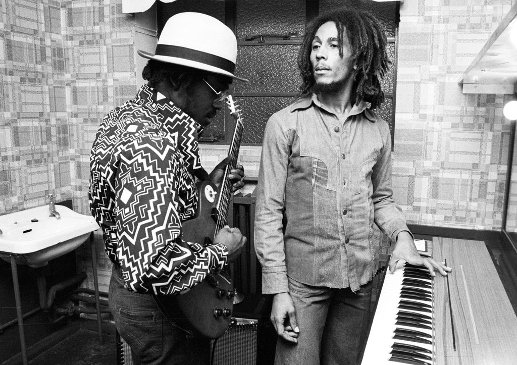 Aston "Family Man" Barrett i Bob Marley - Birmingham, 18 lipca 1975 r.