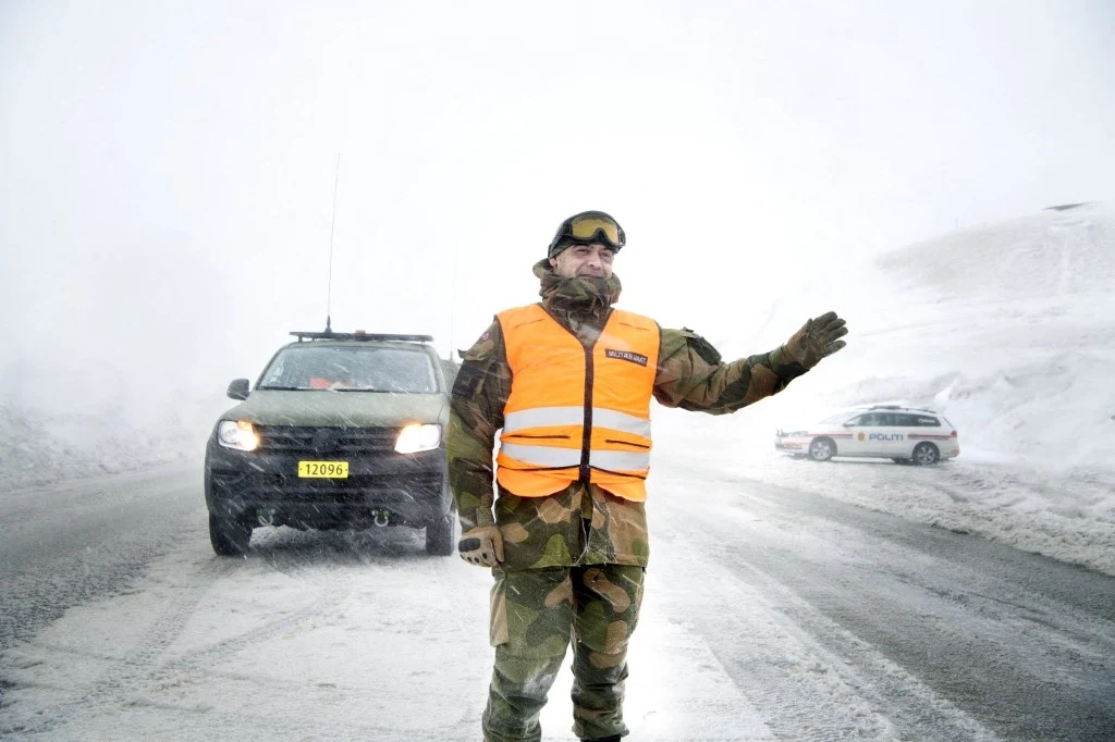 Pogranicznik na granicy norwesko-szwedzkiej Pogranicznik na granicy norwesko-szwedzkiej