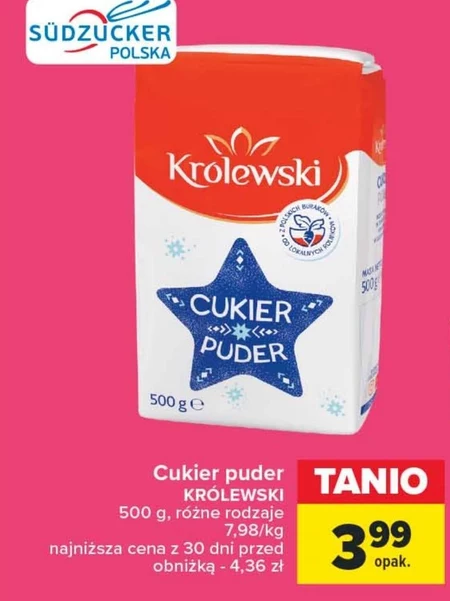 Cukier Królewski Cukier puder z buraków cukrowych 500 g