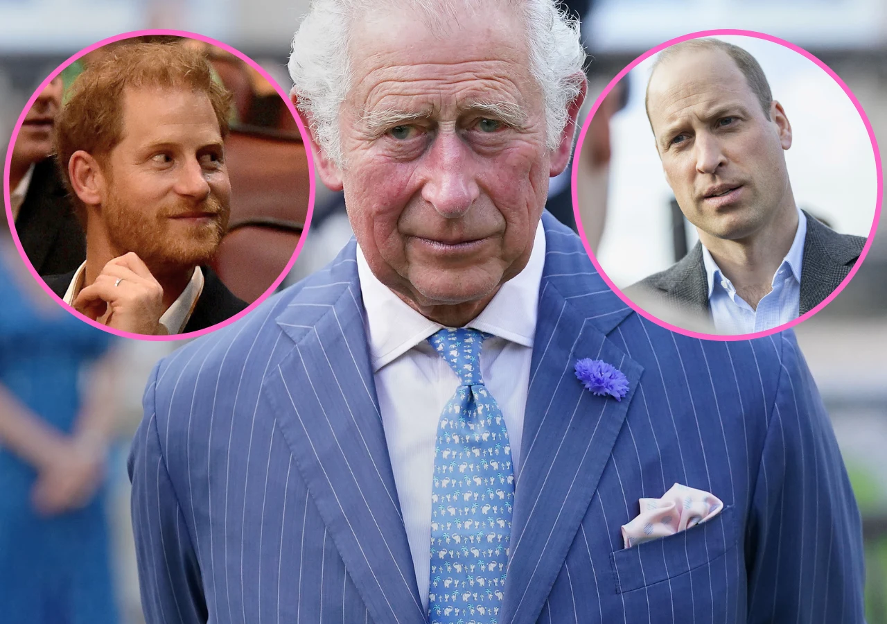 Król Karol III, książę Harry, książę William Król Karol III, książę Harry, książę William