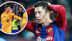Kapitan piłkarskiej reprezentacji Polski Robert Lewandowski podczas meczu FC Barcelona