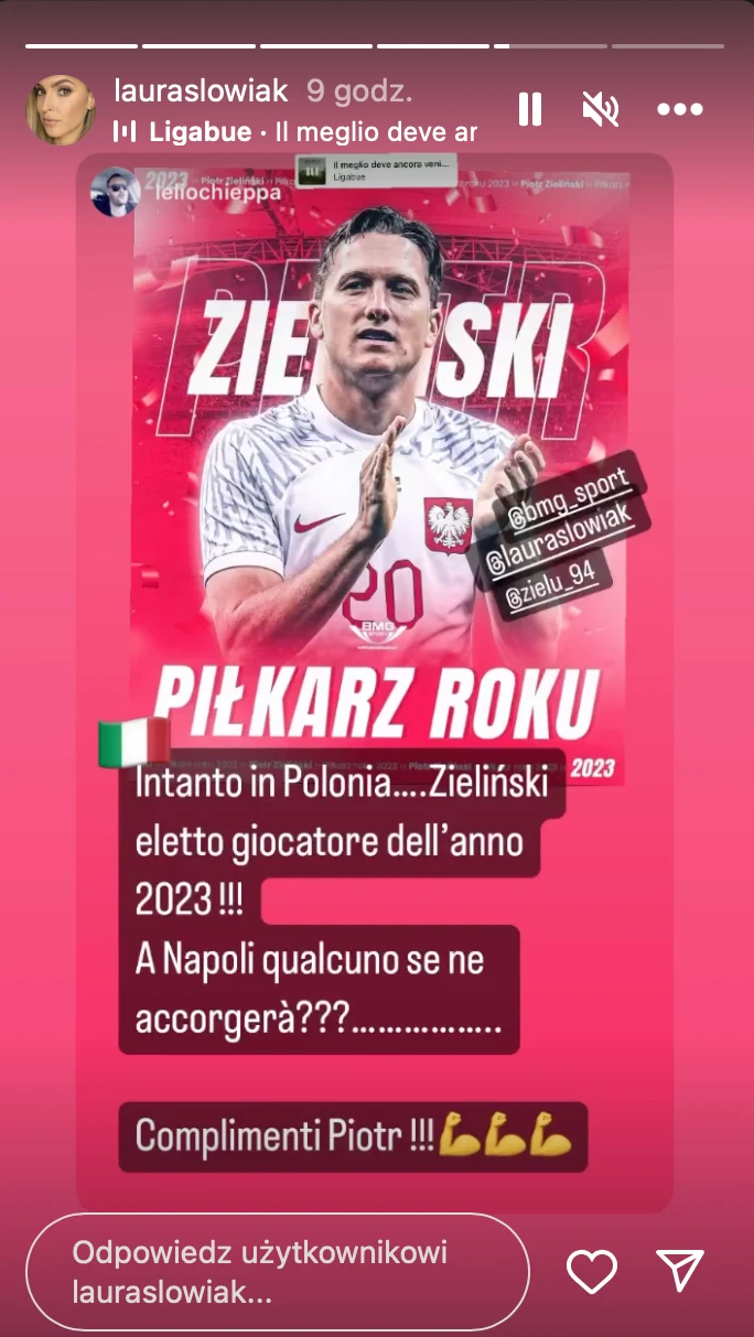 Żona Zielińskiego reaguje na jego sukces w prestiżowym plebiscycie 
