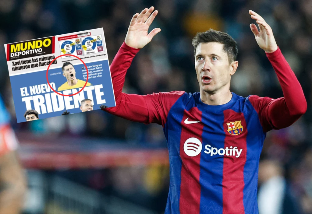 Robert Lewandowski - napastnik FC Barcelona. Polak trafił na okładkę katalońskiego dziennika "Mundo Deportivo" Robert Lewandowski - napastnik FC Barcelona. Polak trafił na okładkę katalońskiego dziennika "Mundo Deportivo"