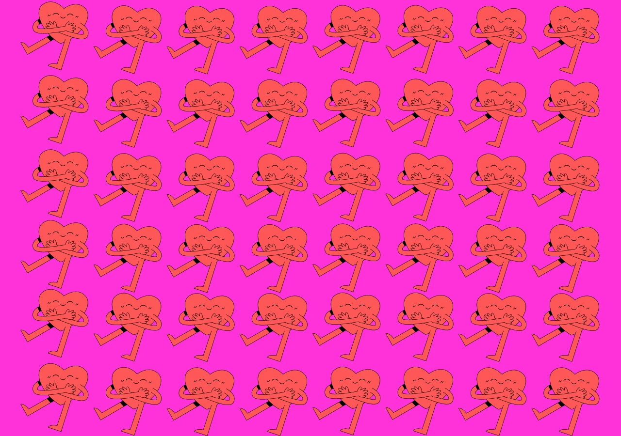 Test na spostrzegawczość. Walentynkowe serca