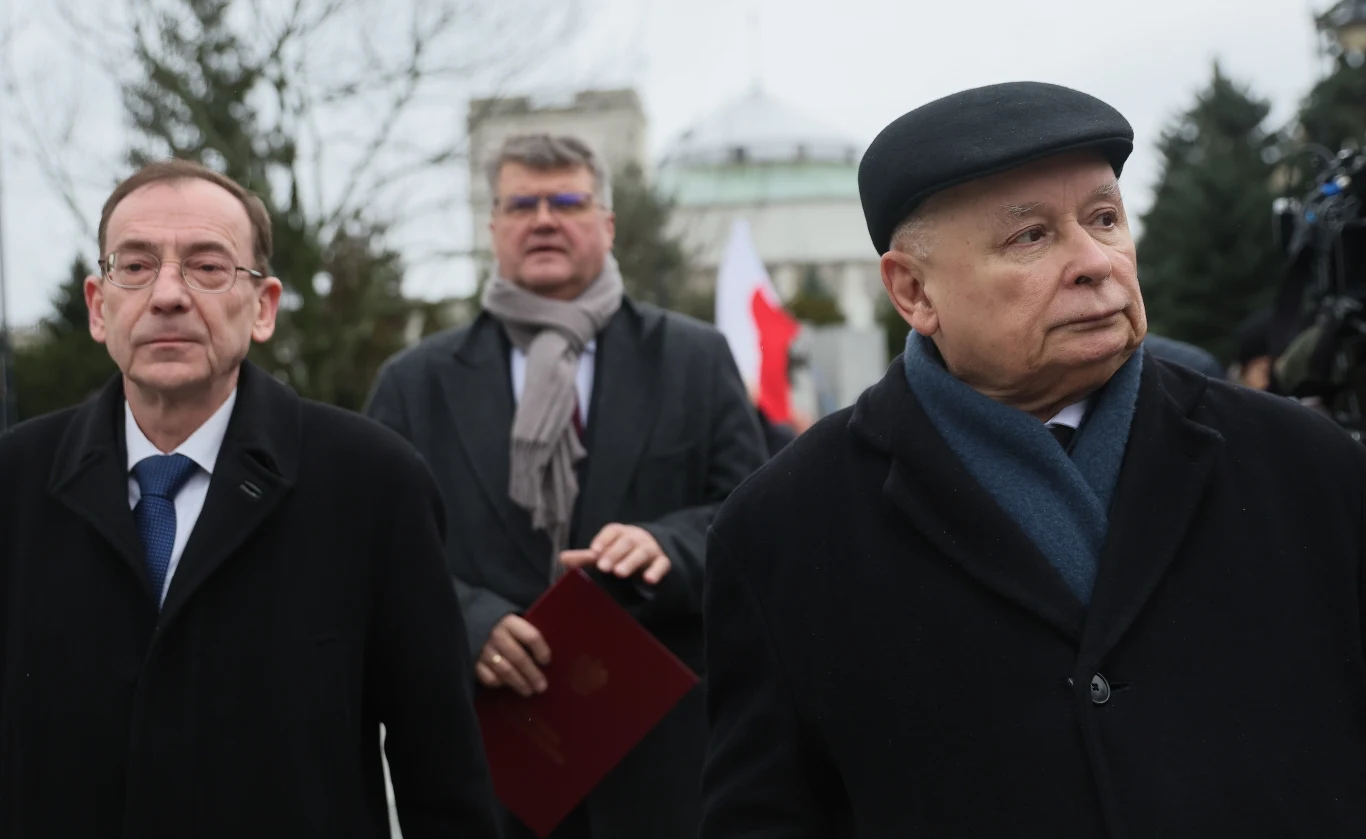 Mariusz Kamiński, Maciej Wąsik i Jarosław Kaczyński Mariusz Kamiński, Maciej Wąsik i Jarosław Kaczyński
