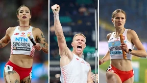 Kiedy i gdzie oglądać Halowe Mistrzostwa Świata 2024 w Glasgow? Polskę reprezentować będą m. in. Ewa Swoboda (po lewej), Pia Skrzyszowska (po prawej), Piotr Lisek (w środku).