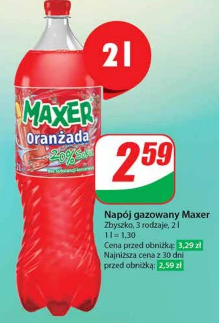 Maxer Napój gazowany oranżada czerwona 2 l