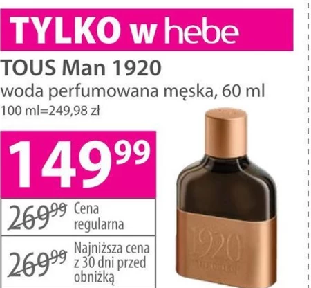 Woda perfumowana męska tous