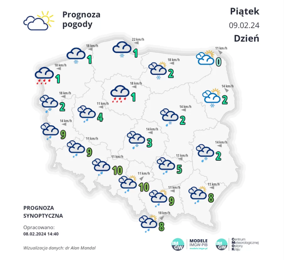 W piątek wystąpią duże różnice temperatur na terenie Polski