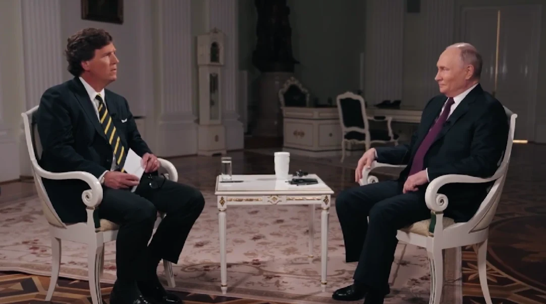 Władimir Putin podczas wywiadu Władimir Putin podczas wywiadu