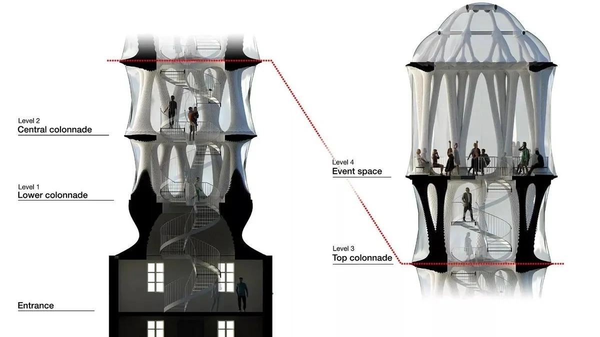 W taki sposób zaprojketowano wnętrze wieży W taki sposób zaprojketowano wnętrze wieży