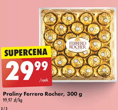 Ferrero Rocher Chrupiący wafelek z kremowym nadzieniem i orzechem laskowym w czekoladzie 300 g