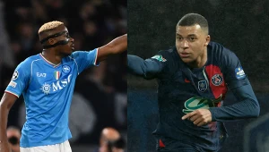 Victor Osimhen (z lewej) i Kylian Mbappe