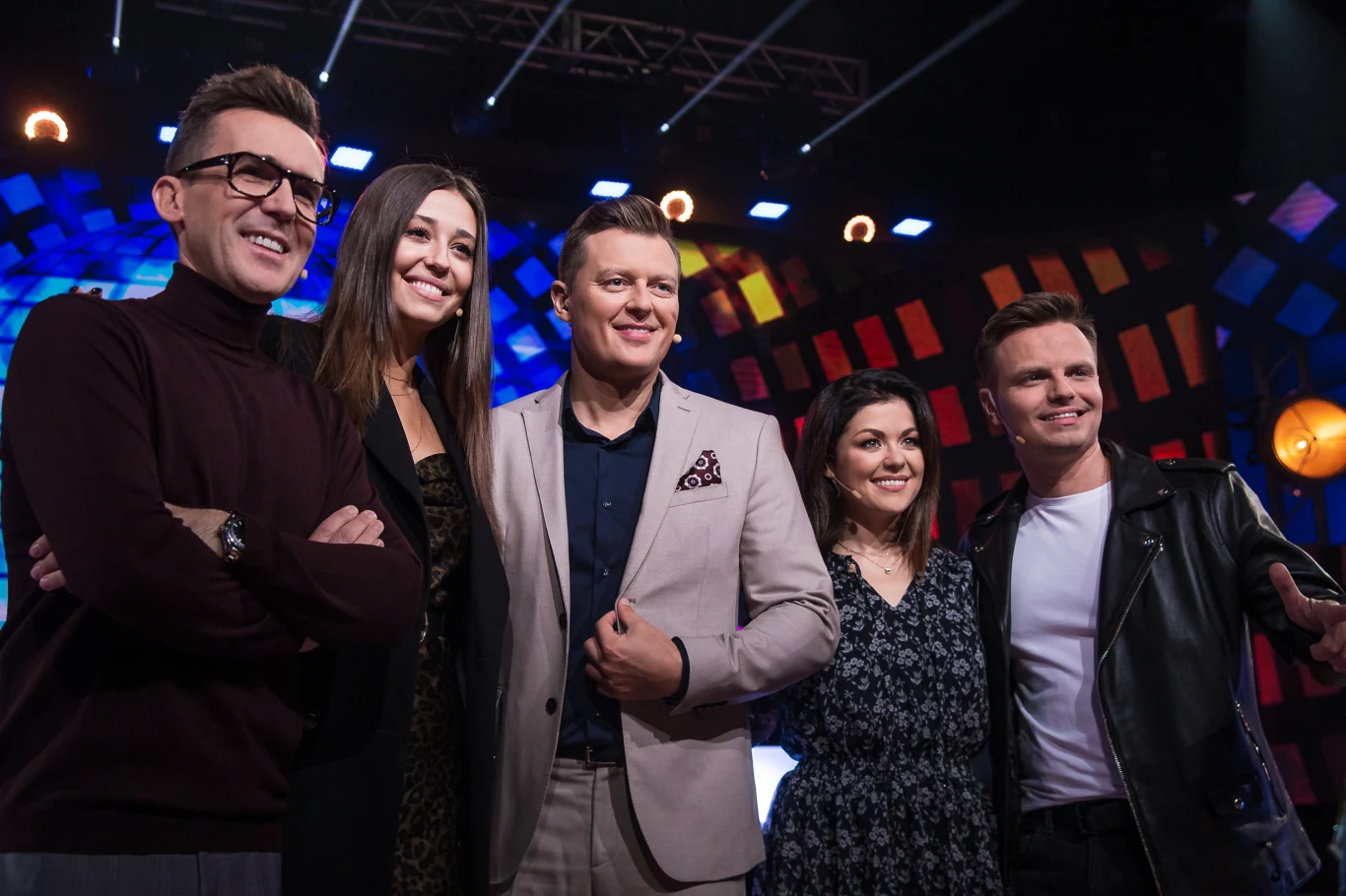 Maciej Kurzajewski, Izabella Krzan, Rafal Brzozowski, Katarzyna Cichopek, Marcin Hakiel w programie "Jaka to melodia"
