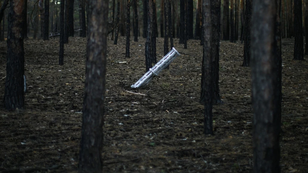 Rosyjska rakieta w ukraińskim lesie