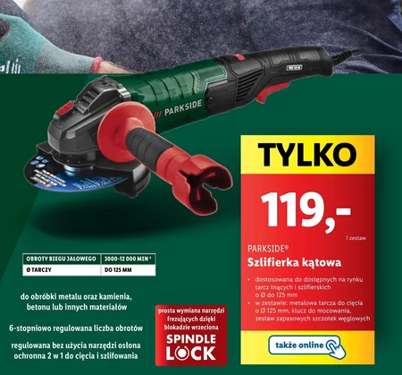 Szlifierka kątowa Parkside