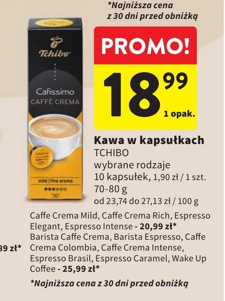 Tchibo Cafissimo Decaffeinato Fine Aroma Kawa palona mielona w kapsułkach 70 g (10 x 7 g)