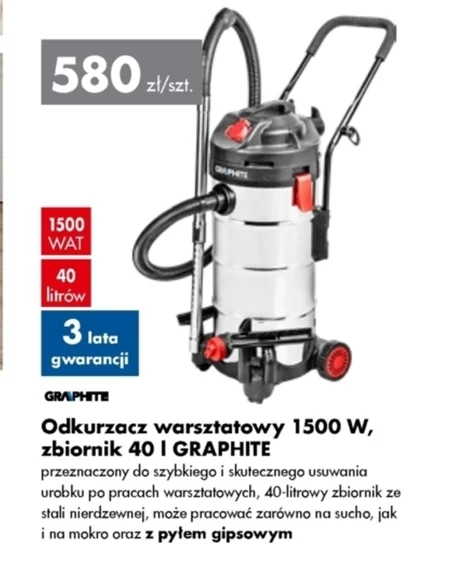 Odkurzacz warsztatowy Graphite
