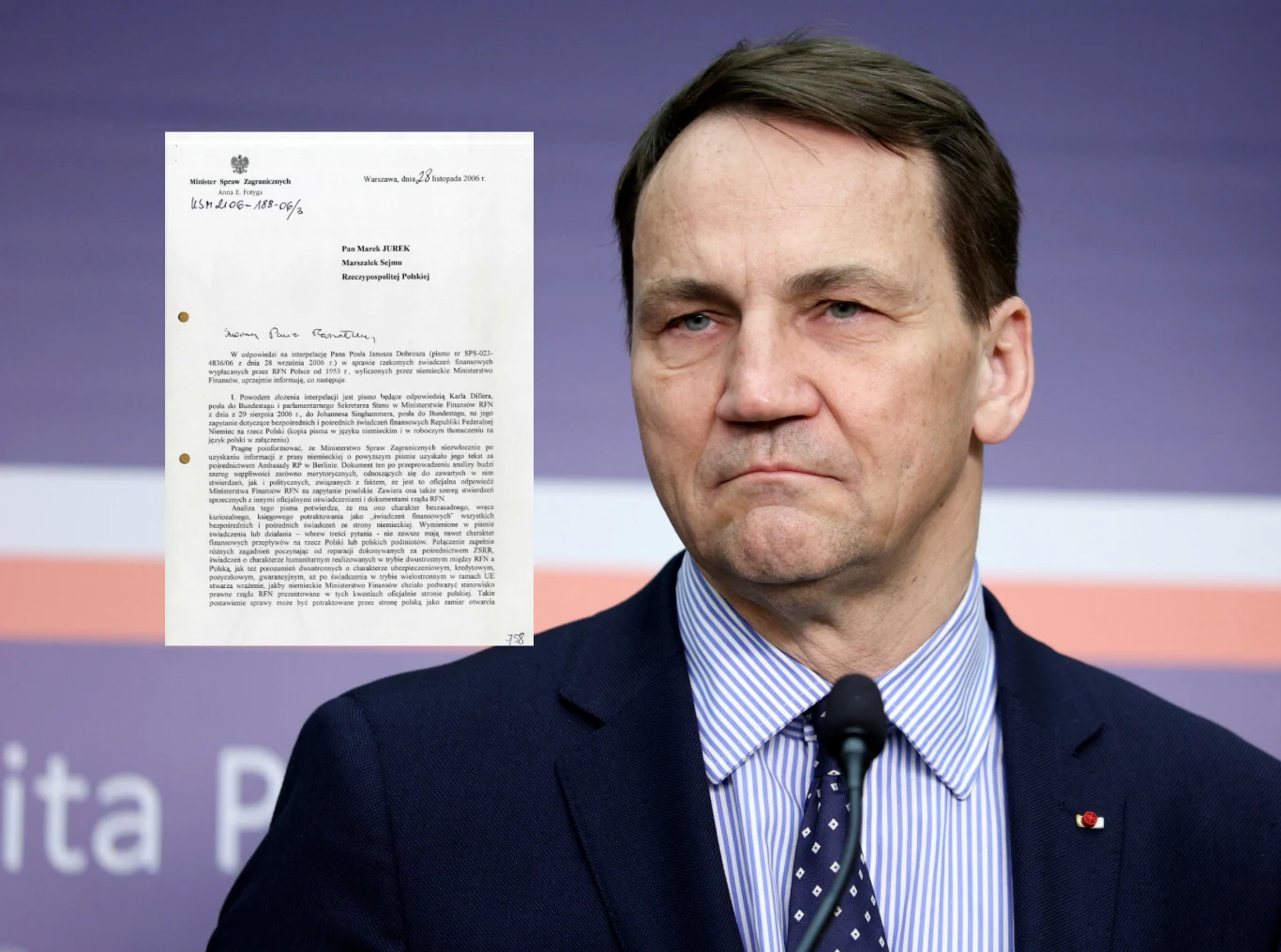 Radosław Sikorski wszedł w dyskusję z dziennikarzem. Poszło o niemieckie reparacje Radosław Sikorski wszedł w dyskusję z dziennikarzem. Poszło o niemieckie reparacje