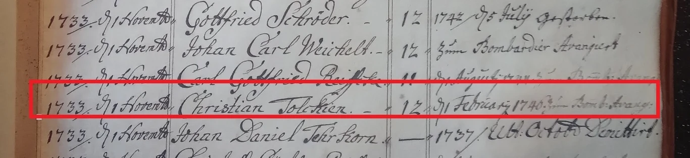 Przeglądająć Sterbkasse artylerii gdańskiej natrafiono na wzmiankę od przodku J.R.R. Tolkiena. Przeglądająć Sterbkasse artylerii gdańskiej natrafiono na wzmiankę od przodku J.R.R. Tolkiena.