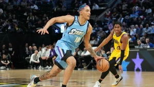 Weekend Gwiazd NBA. Jeremy Sochan już raz brał udział w mini-turnieju Wschodzących Gwiazd. W 2024 roku dostał niespodziewanie szansę na powtórkę tego wyczynu