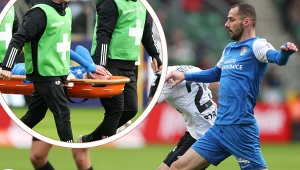 Mateusz Cholewiak w meczy Puszczy Niepołomice z Legią Warszawa