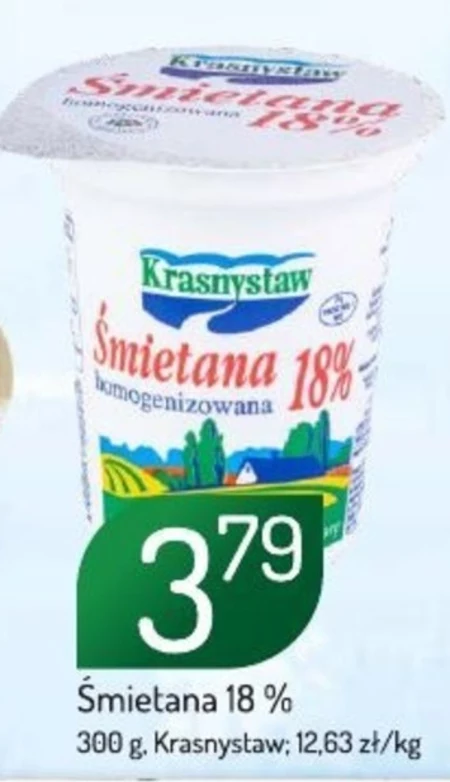 Krasnystaw Śmietana 18 % homogenizowana 300 g