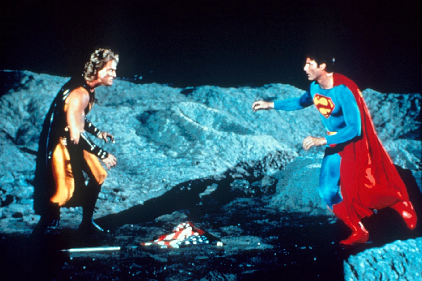 Mark Pillow i Christopher Reeve w filmie "Superman IV"