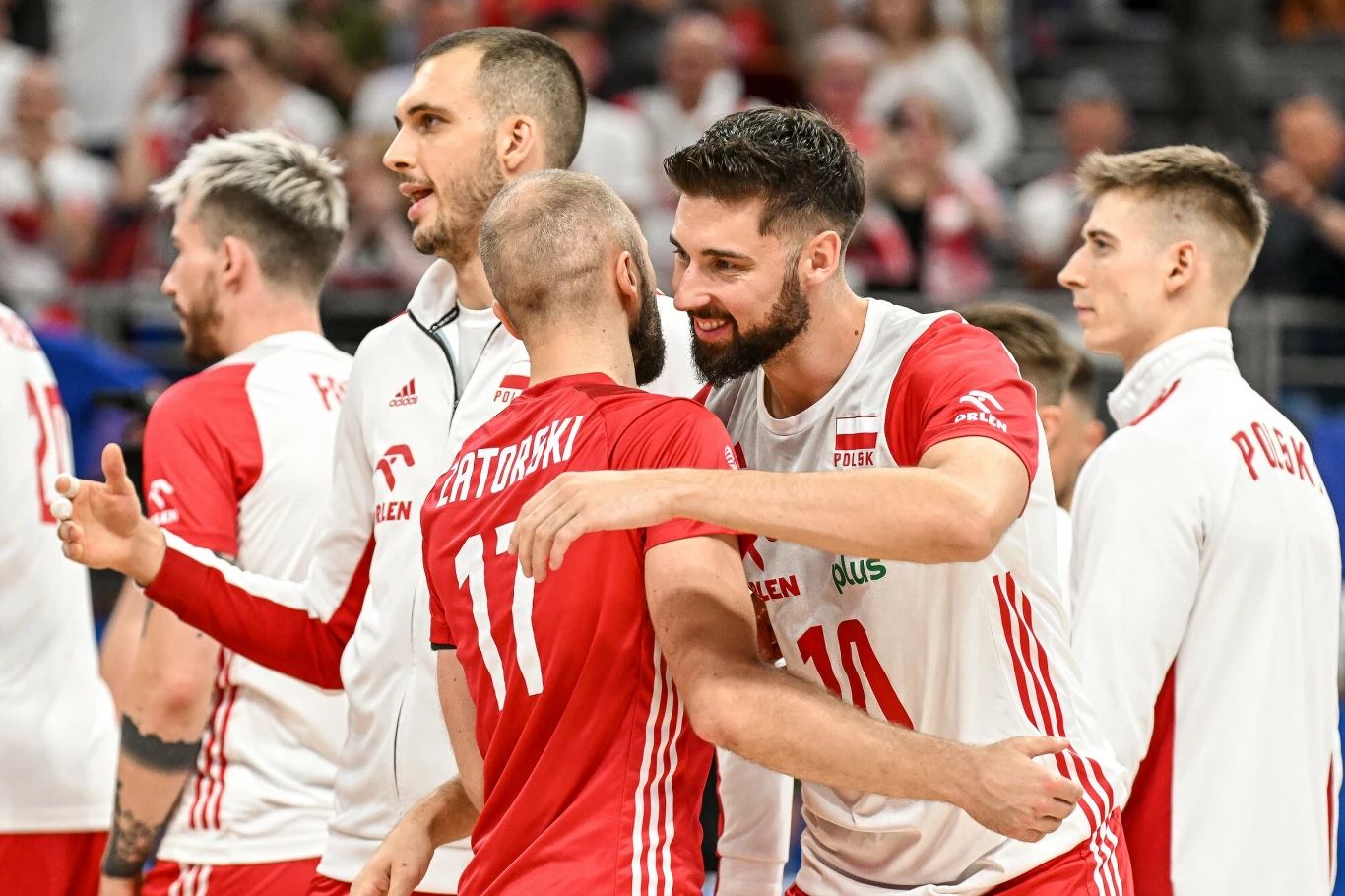 Bartosz Bednorz z kolegami z siatkarskiej reprezentacji Polski