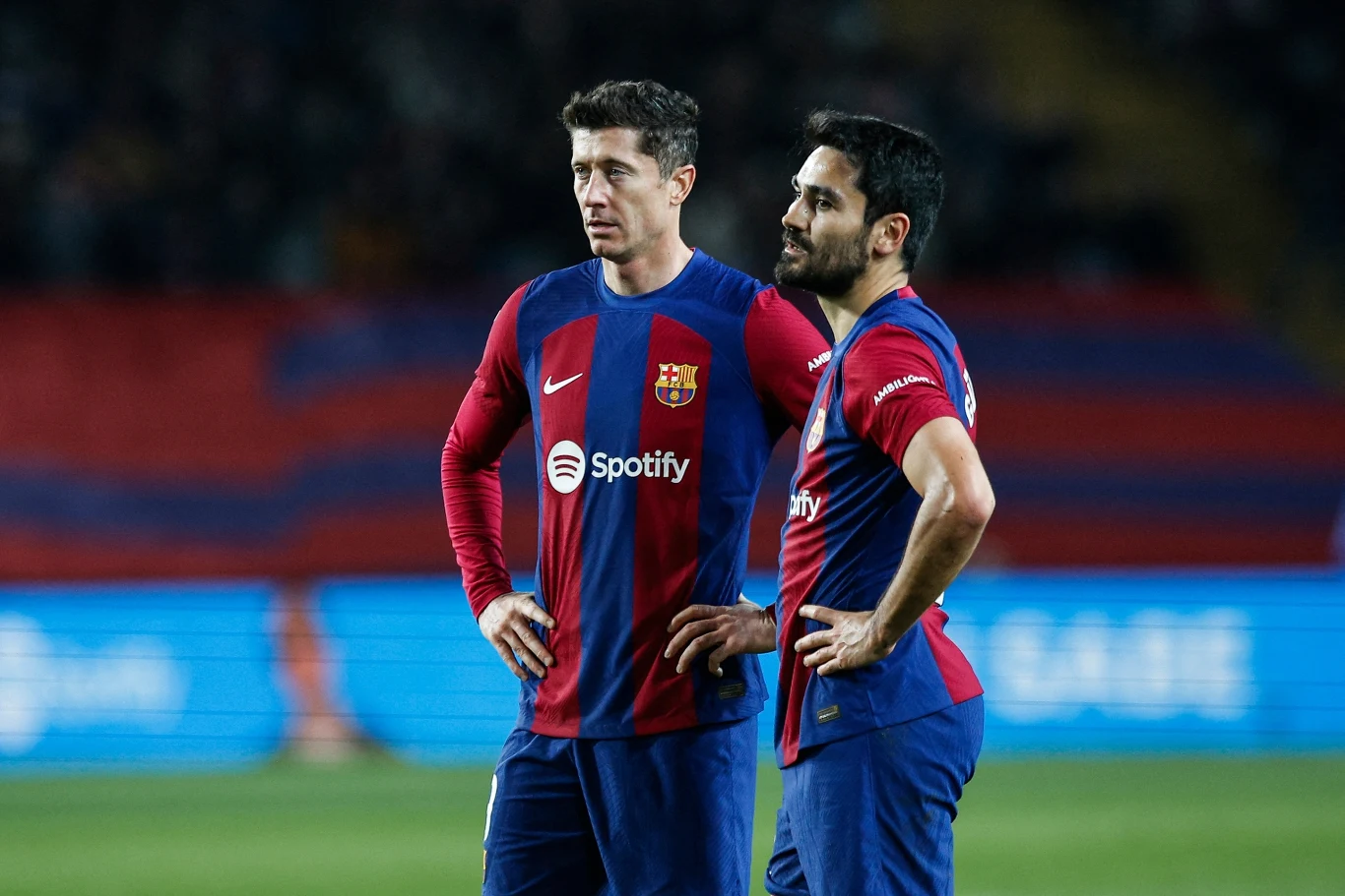 Robert Lewandowski i Ilkay Gundogan - jeszcze w barwach Barcelony 