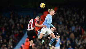 Erling Haaland w meczu z Brentford