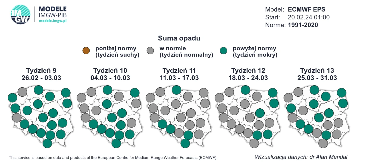 Pod koniec marca w większości kraju będzie bardzo wilgotno i trzeba się liczyć z intensywnymi opadami deszczu Pod koniec marca w większości kraju będzie bardzo wilgotno i trzeba się liczyć z intensywnymi opadami deszczu