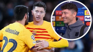 Robert Lewandowski podczas oraz po meczu FC Barcelona w Lidze Mistrzów z SSC Napoli