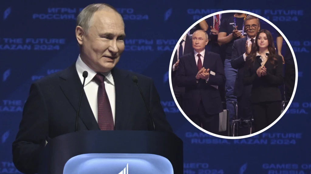 Władimir Putin i Kamiła Walijewa na ceremonii otwarcia I Igrzysk Przyszłości Władimir Putin i Kamiła Walijewa na ceremonii otwarcia I Igrzysk Przyszłości