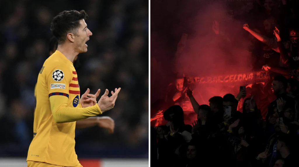 Kilku kibiców FC Barcelona zostało wyrzuconych ze stadionu w meczu z Napoli Kilku kibiców FC Barcelona zostało wyrzuconych ze stadionu w meczu z Napoli