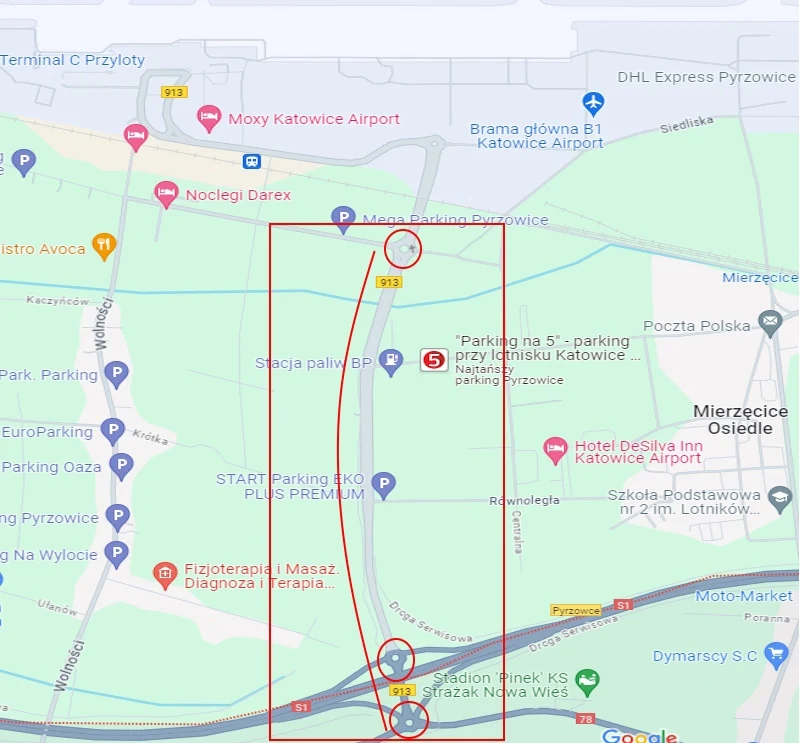 Trasa przejazdu rolników.