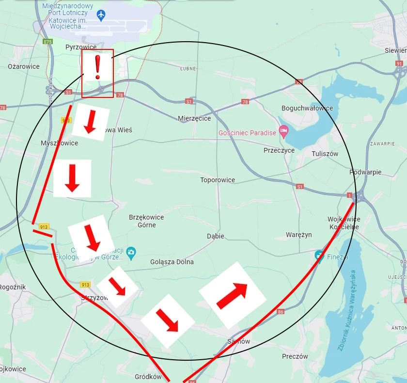 Kierowcy ciężarówek będą mogli pojechać DW 913 w kierunku DK86 w Będzinie.