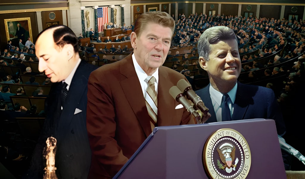 Od lewej Józef Beck, Ronald Reagan, John Kennedy Od lewej Józef Beck, Ronald Reagan, John Kennedy