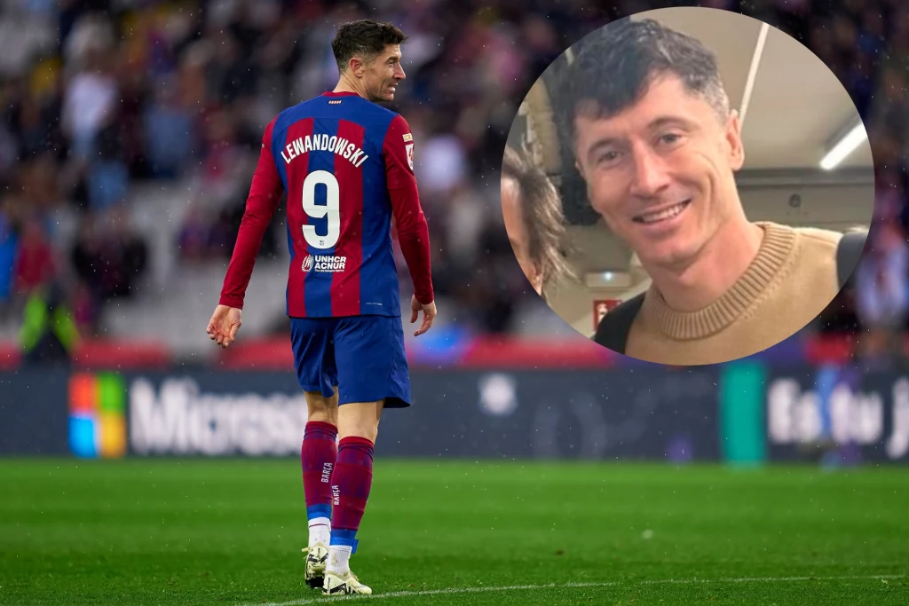 Robert Lewandowski po meczu FC Barcelona - Getafe spotkał się z legendarnym muzykiem