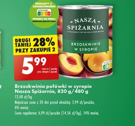 Brzoskwinie w syropie Nasza Spiżarnia - 14% TANIEJ! - promocja ...