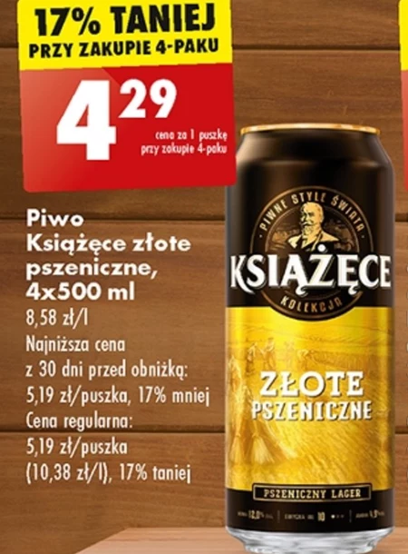 Książęce Złote Pszeniczne Piwo 500 ml