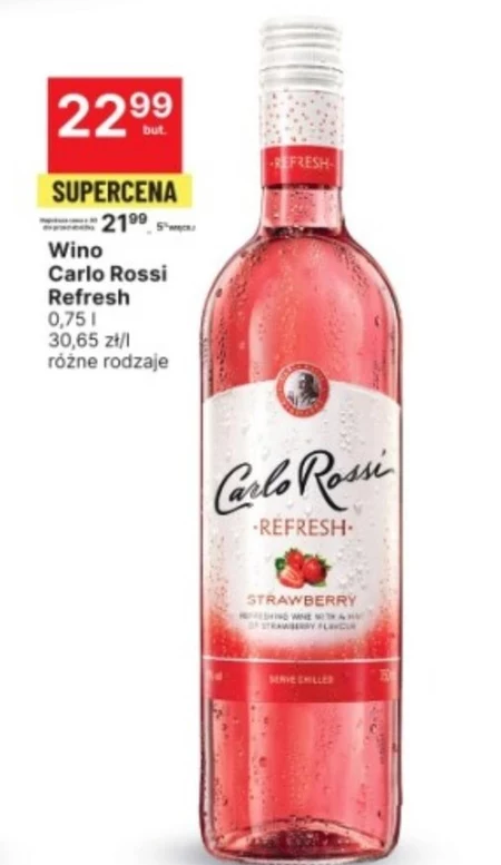 Carlo Rossi Refresh Strawberry Aromatyzowany napój na bazie wina 750 ml