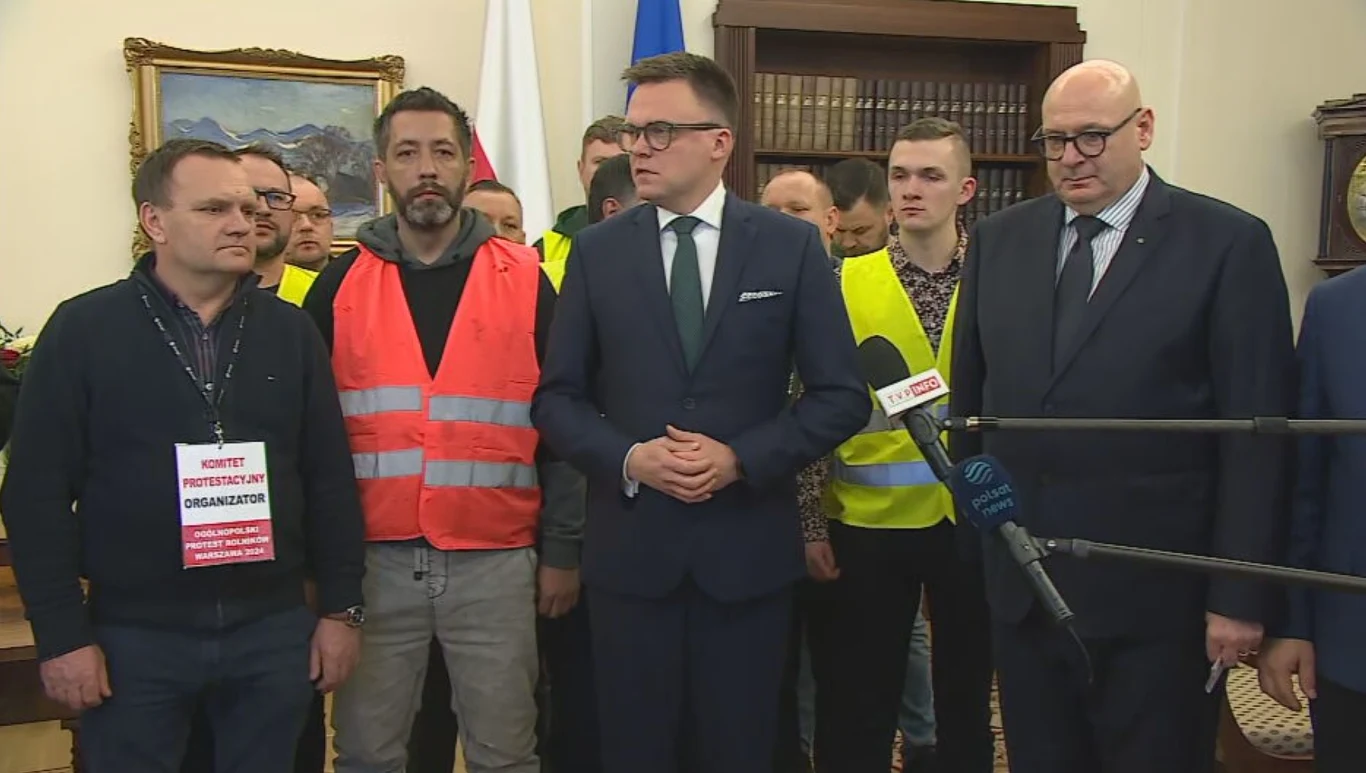 Spotkanie rolników z marszałkiem Hołownią Spotkanie rolników z marszałkiem Hołownią