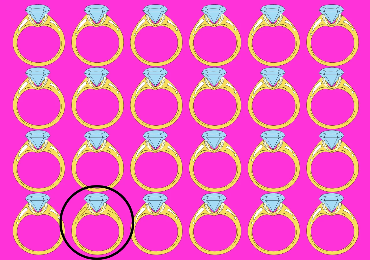 Test na spostrzegawczość. Rozwiązanie zagadki. Pierścionek z diamentem