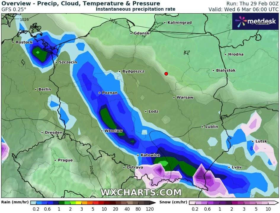 W połowie przyszłego tygodnia w wielu miejscach kraju spadnie deszcz, deszcz ze śniegiem, a nawet śnieg