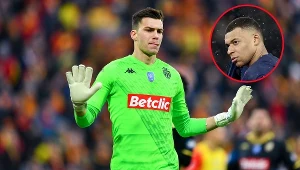 Radosław Majecki i Kylian Mbappe