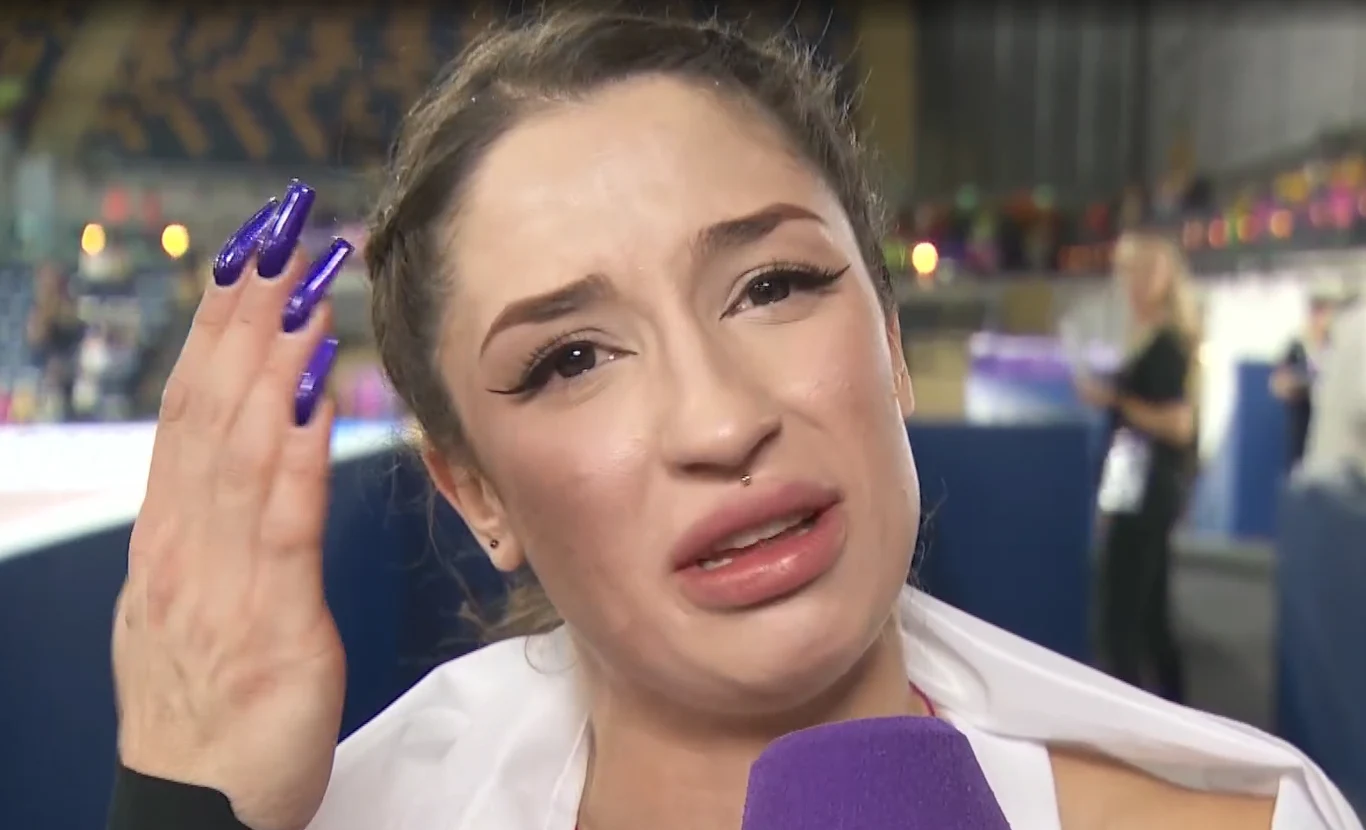 Ewa Swoboda w czasie rozmowy w TVP Sport Ewa Swoboda w czasie rozmowy w TVP Sport