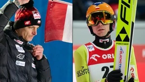 Skoki narciarskie: Puchar Świata. Na zdjęciu trener polskich skoczków Thomas Thurnbichler oraz jego podopieczny - Kamil Stoch